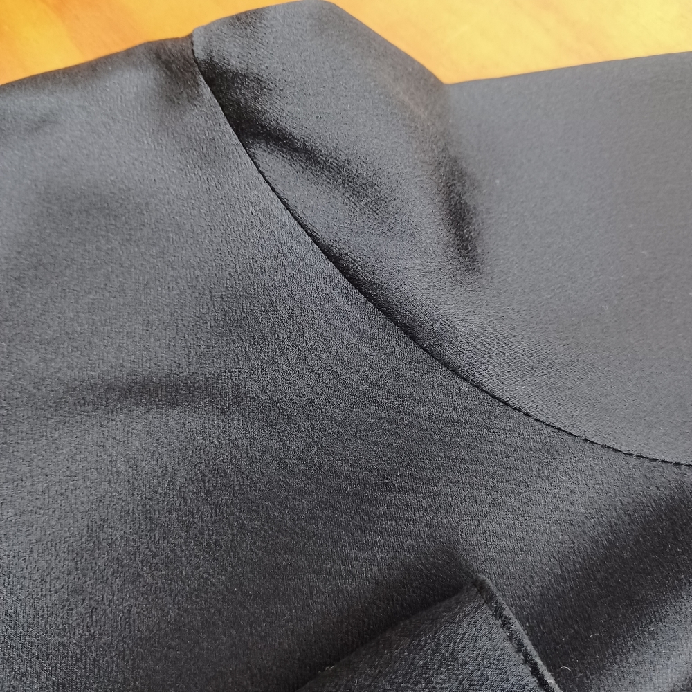 Vince Mock Neck Silk Shift Dress Size S Women Minimalist Quiet Luxury In Black - Picture 10 of 15